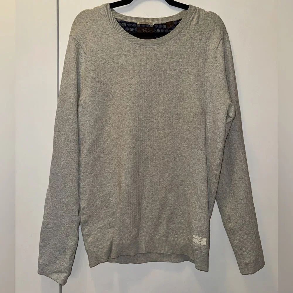 SCOTH & SODA Textured Knit Pullover Sweater Grey Men’s Size Small